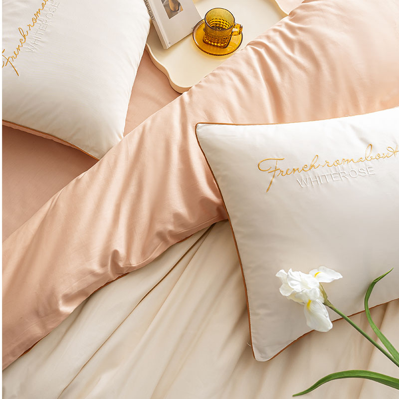 Vopsit set simplu și generos de pat de bumbac pur din bumbac